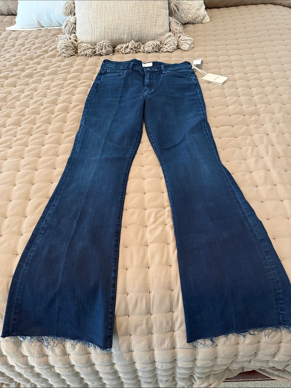 MOTHER Weekender Frey Deep Indigo Wide-Leg Flare Jeans